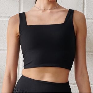 YPB Abercrombie Black Squareneck Slim Tank
